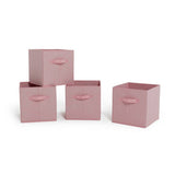 Pink canvas storage boxes set of four - British product