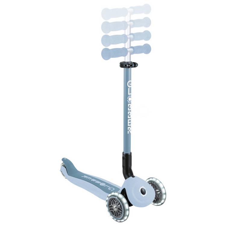 Globber Go Up Active Lights Eco scooter Steel Blue, imported from the UK