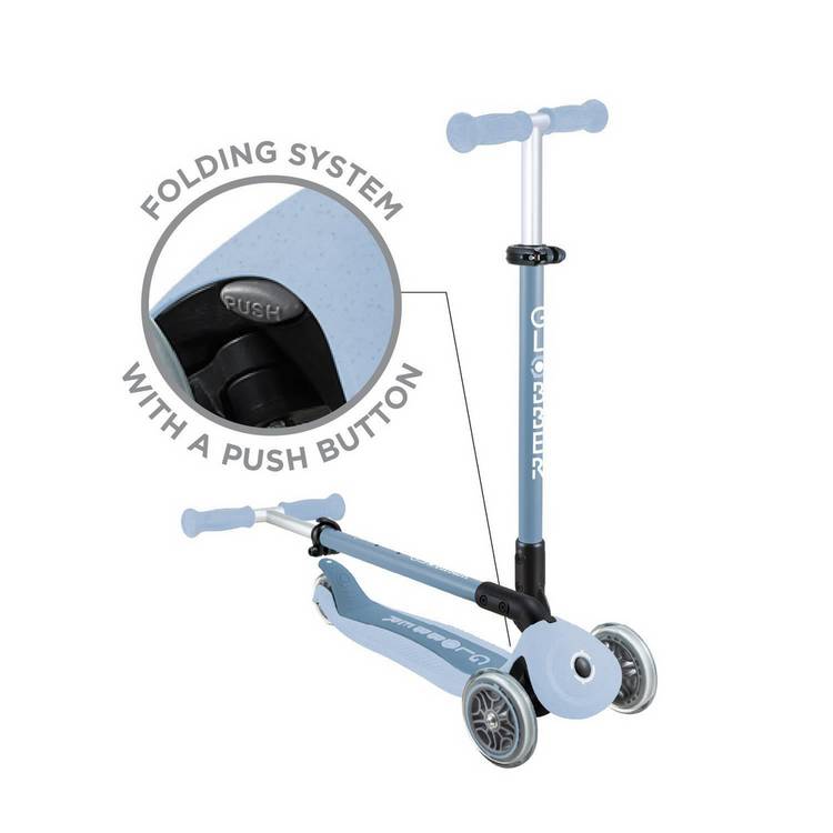 Globber Go Up Active Lights Eco scooter Steel Blue, imported from the UK