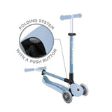 Globber Go Up Active Lights Eco scooter Steel Blue, imported from the UK