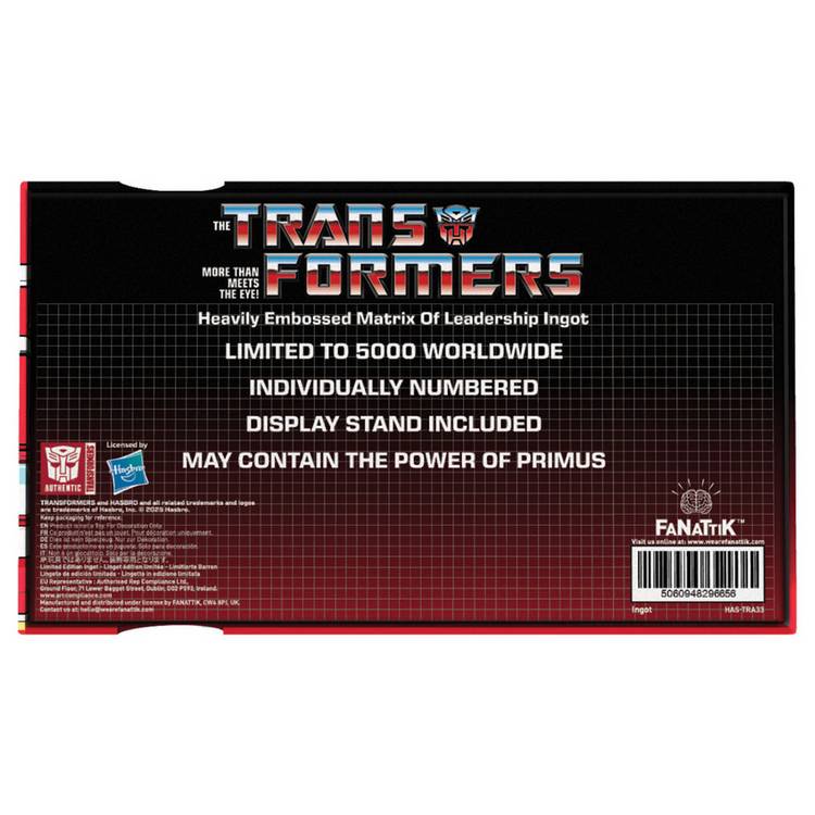 Fanattik Transformers Matrix of Leadership replica limited edition 140x90mm - British product