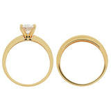 Revere 9ct gold cubic zirconia engagement ring set - British product
