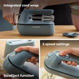 Kenwood QuickMix Go electric hand mixer blue, imported from the UK