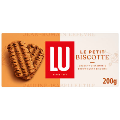 LU Le Petit Biscotte crunchy cinnamon brown sugar biscuits 200g, UK version