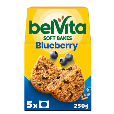 Belvita Myke Kaker Blåbær Kornsnacks Barer 250g