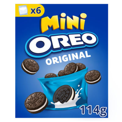 Oreo Mini Vanilla Sandwich Biscuits 114g, imported from the UK
