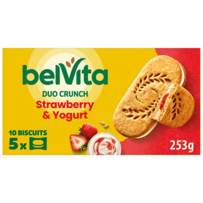 Belvita Breakfast Biscuits Duo Crunch Strawberry and Live Yogurt 5 Pack