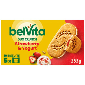 Belvita Breakfast Biscuits Duo Crunch Strawberry and Live Yogurt 5 Pack