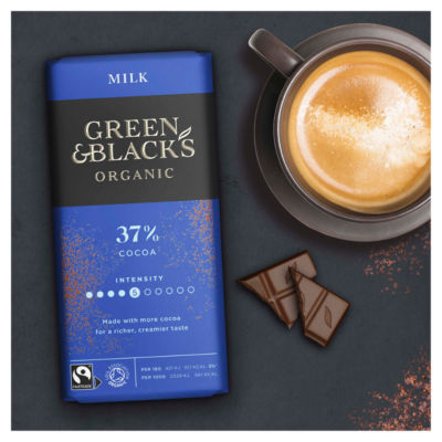 Green & Black's 37% milk chocolate organic block 90g, UK version