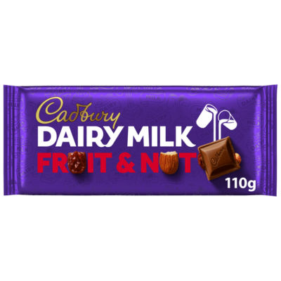 ASDA Cadbury Dairy Milk Fruit & Nut Milk Chocolate 110g- Buy online at McGrocer