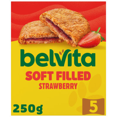 ASDA Belvita Belvita Soft Bakes Strawberry Filled Cereal Snack Bars Multipack 250g (5 x 50g)- Buy online at McGrocer