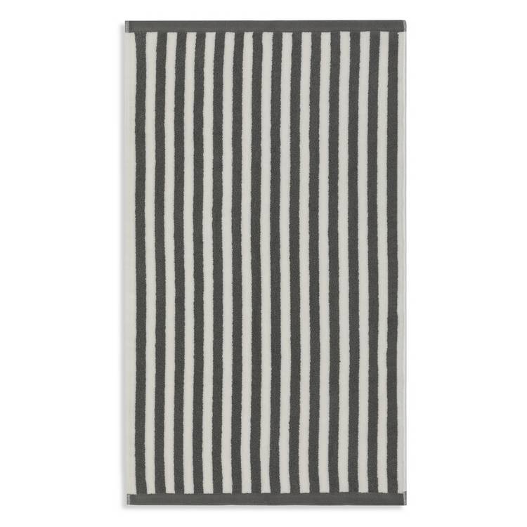Habitat grey stripe hand towel 2 pack 90x50cm, imported from the UK