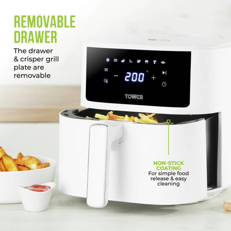 Tower 6L digital air fryer white, UK version