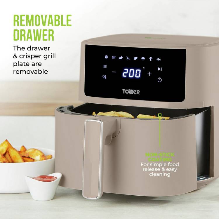 Tower 6L digital air fryer Latte, UK version