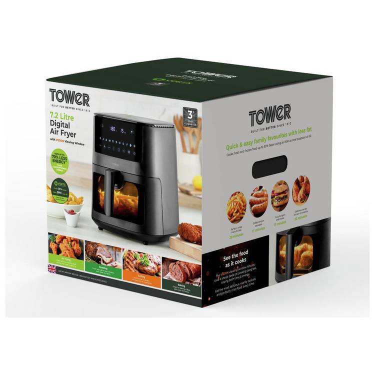 Tower T17182 7.2L air fryer black, imported from the UK