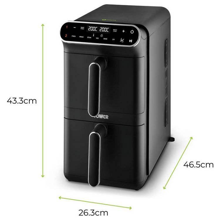 Tower T17190 Twin Stack air fryer 11L black - imported from the UK