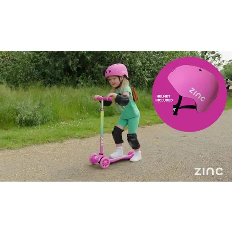 Zinc unicorn scooter and helmet combo (British brand)