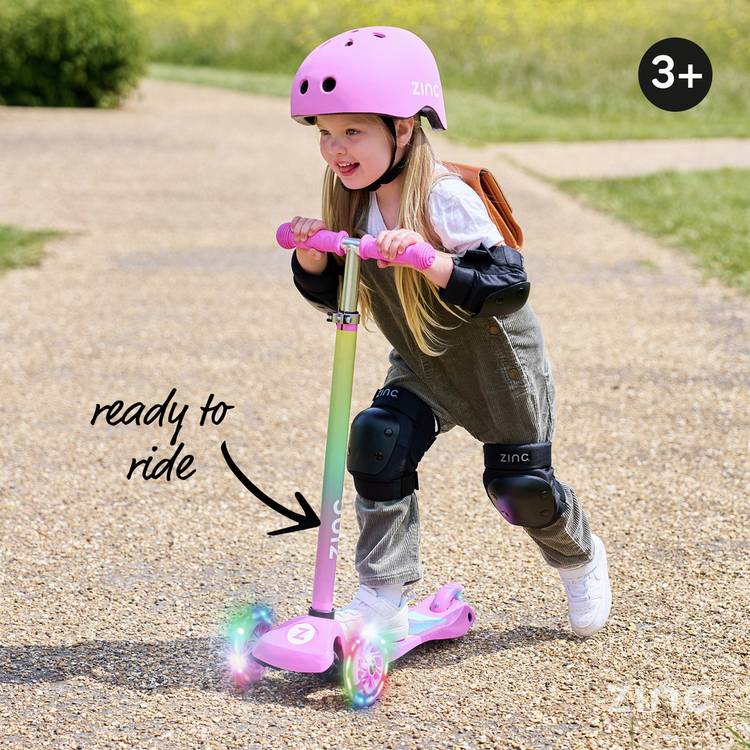 Zinc unicorn scooter and helmet combo (British brand)