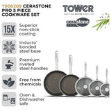 Tower Cerastone Pro 5 piece pan set, UK version