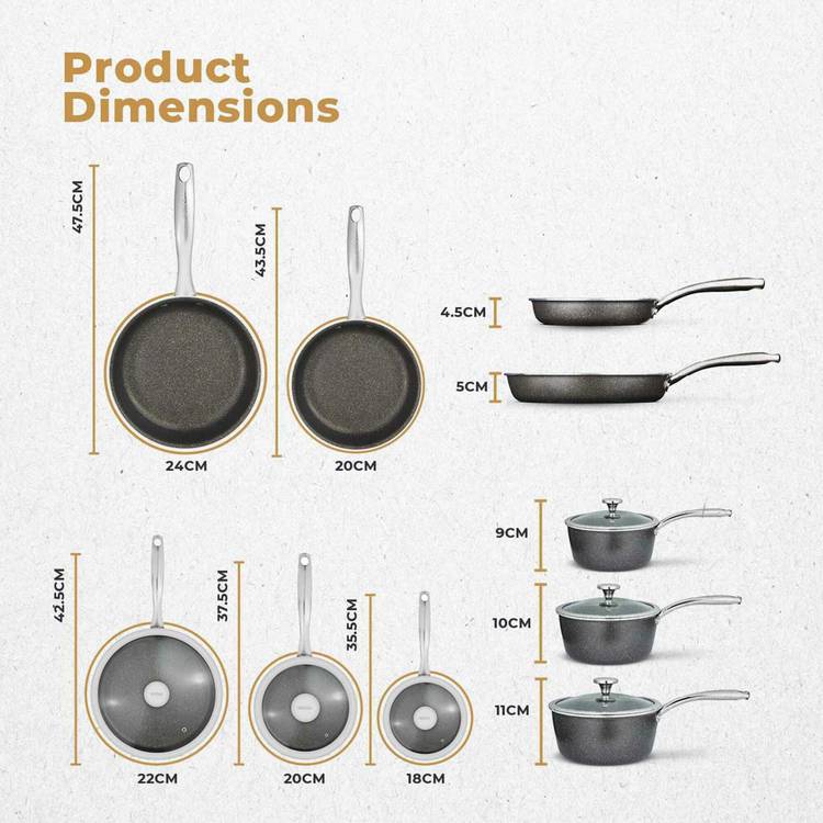 Tower Cerastone Pro 5 piece pan set, UK version