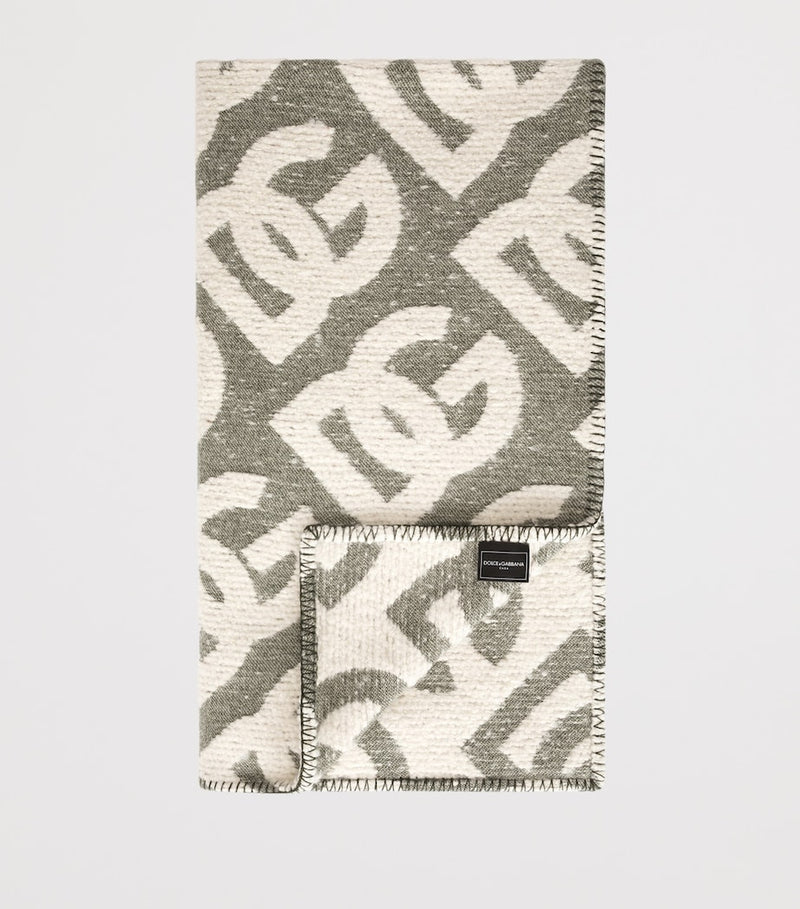 Dolce&Gabbana Wool-Cashmere-Silk Logo Throw 140cm x 180cm - British product