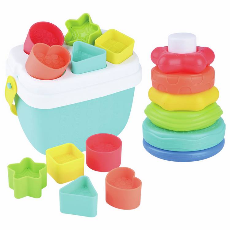 Chad Valley shape and stack bundle activity toy 19 pieces (British brand)