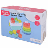 Chad Valley shape and stack bundle activity toy 19 pieces (British brand)