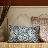 Argos Habitat Chenille Tapestry Print Cushion Blue 30x50cm- Buy online at McGrocer