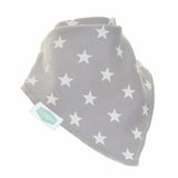 Ziggle Bandana Dribble Bib White Stars on Grey (British brand)