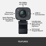 Logitech StreamCam 1080p 60fps webcam (British brand)