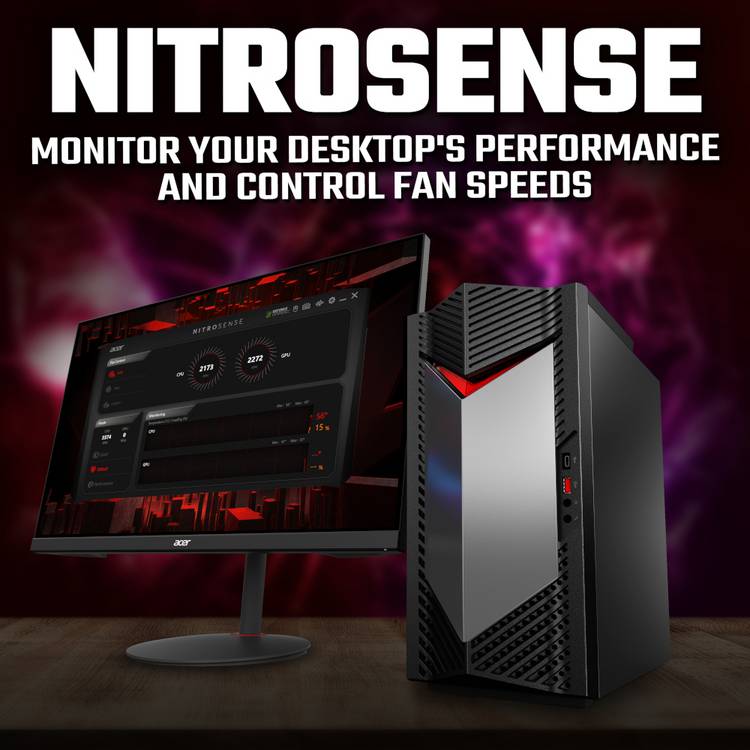 Acer Nitro N50 gaming PC and monitor bundle - British product