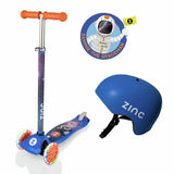 Zinc 3-wheel scooter and helmet combo, imported from the UK