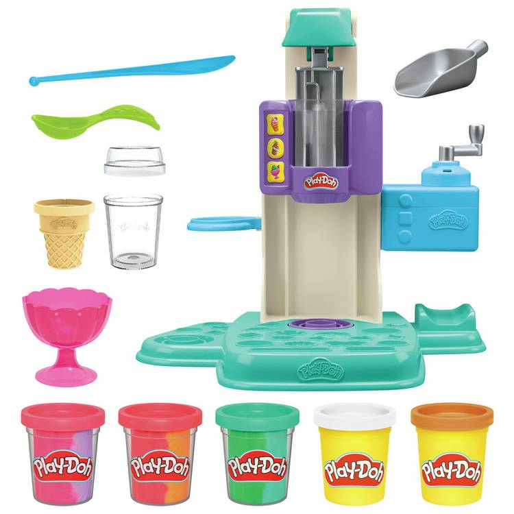 Play-Doh rainbow ice cream playset with 5 tubs, UK version