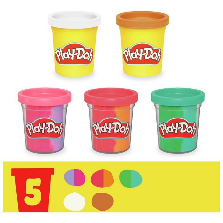 Play-Doh rainbow ice cream playset with 5 tubs, UK version