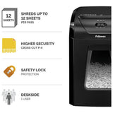 Fellowes 12C cross cut shredder 19 litre, UK version