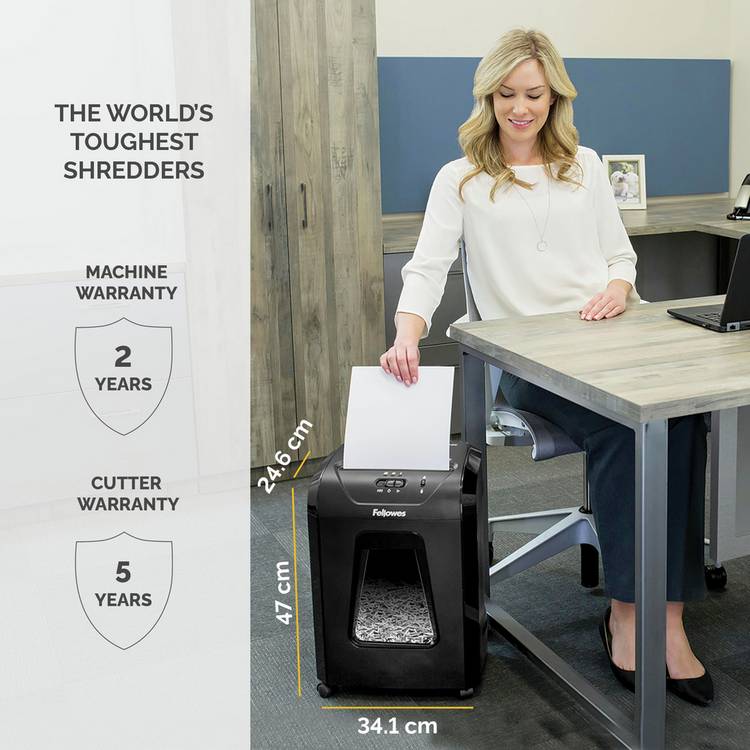 Fellowes 12C cross cut shredder 19 litre, UK version