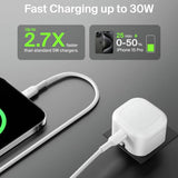 Belkin 30W USB-C fast wall charger white folding pins (British brand)
