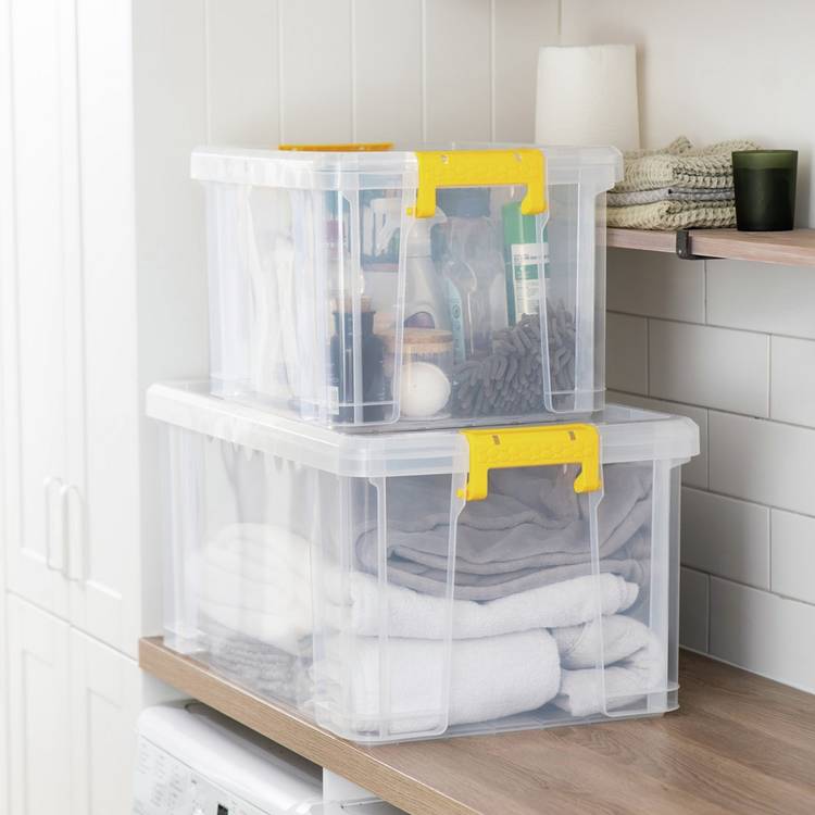 Strata Stackmaster 2 clear mixed storage boxes, UK version