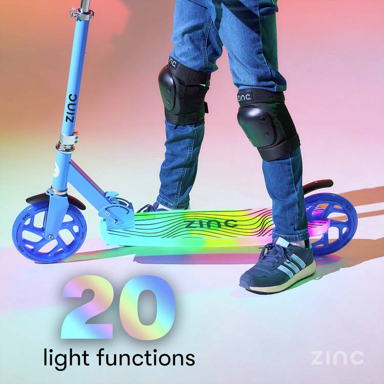Zinc Big Wheel kick scooter with light-up deck, imported from the UK