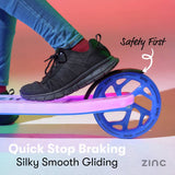 Zinc Big Wheel kick scooter with light-up deck, imported from the UK