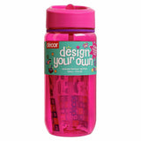 Decor pink kids water bottle with stickers 500ml (British brand)