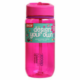 Decor pink kids water bottle with stickers 500ml (British brand)