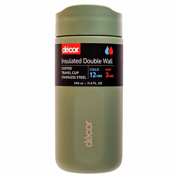 Decor spill proof green coffee cup 340ml, UK version