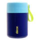 Decor vacuum insulated food flask in blue stainless steel - British product
