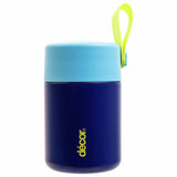 Decor vacuum insulated food flask in blue stainless steel - British product