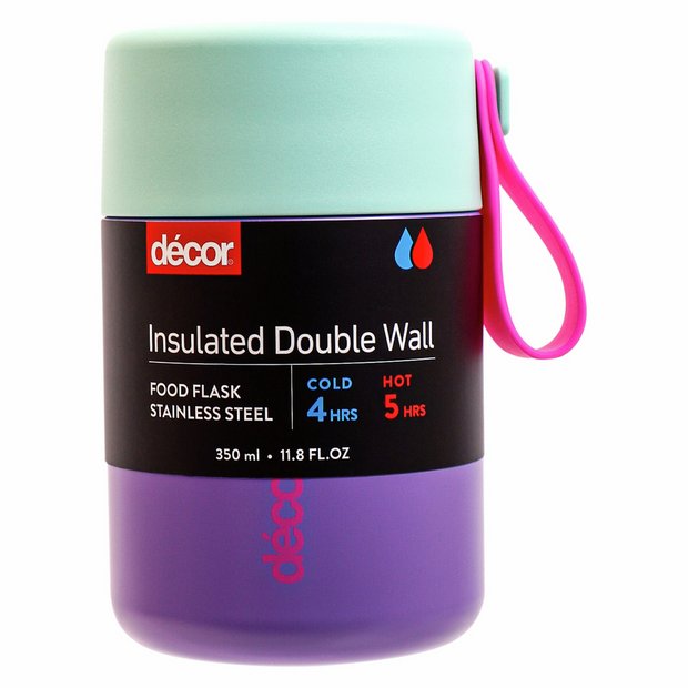 Decor vacuum insulated food flask purple 350ml (British brand)