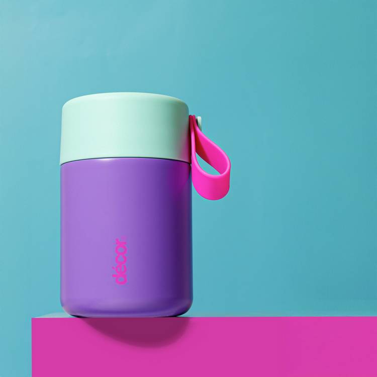 Decor vacuum insulated food flask purple 350ml (British brand)