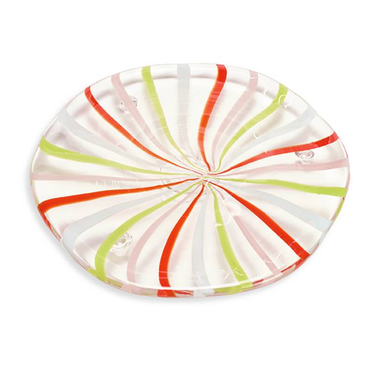 Habitat swirled glass candle pedestal 23cm, UK version