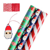 Argos Home wrapping paper set 3 rolls candy cane scandi designs, imported from the UK