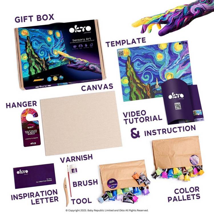 Okto air dry clay kit 3D Starry Night sensory art - British product